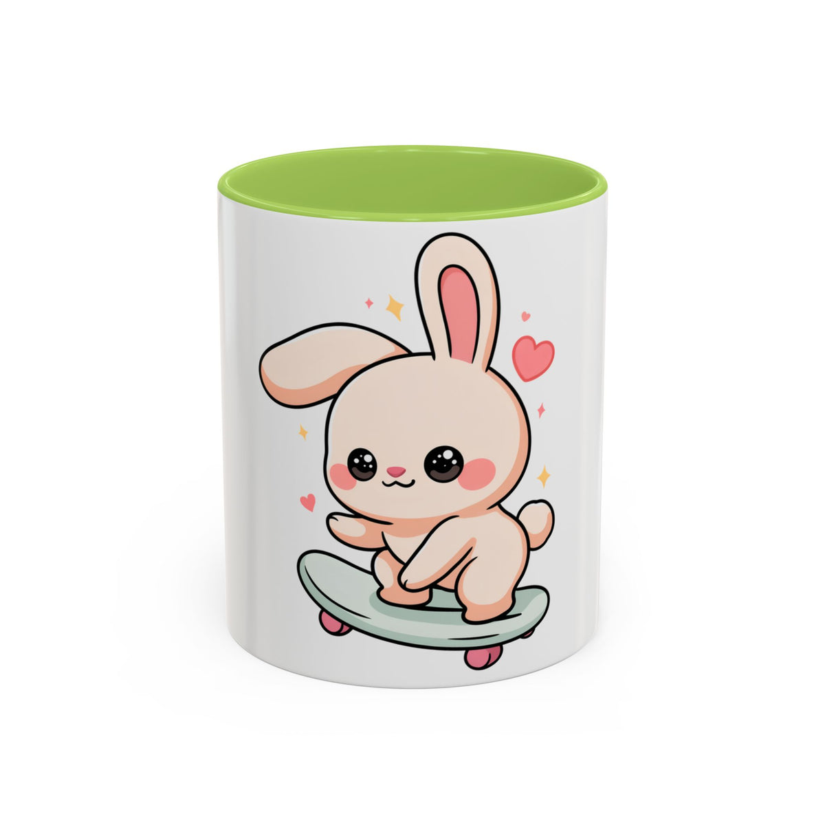 Kawaii Bunny Skateboard Mug – Cute Accent Coffee Mug