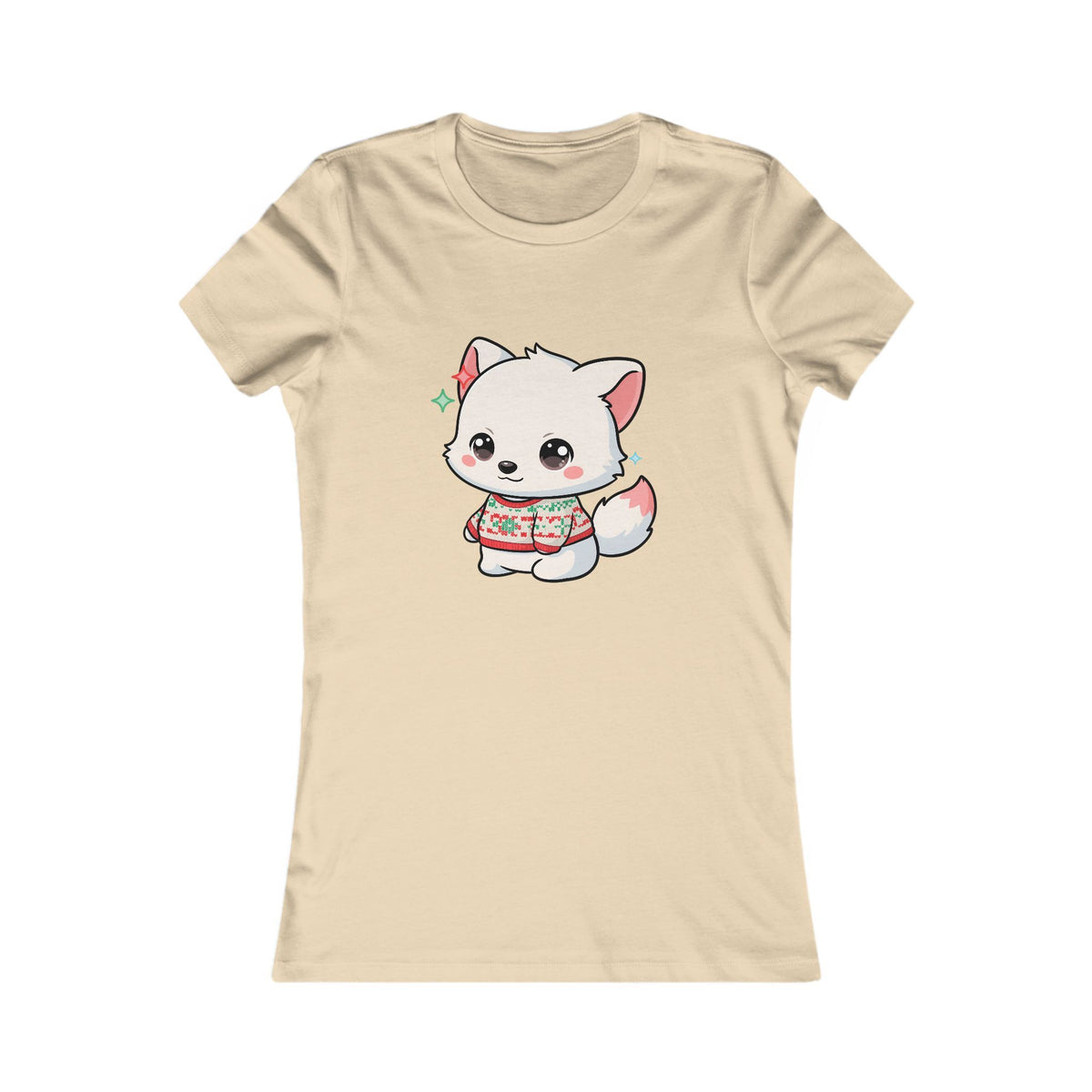 Kawaii Arctic Fox Christmas Tee for Cute Holiday Fans