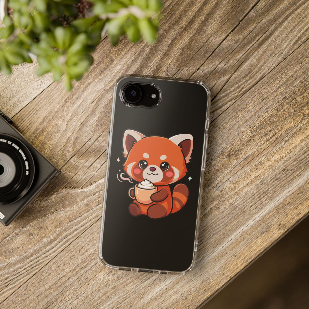 Kawaii Red Panda Phone Case with Latte