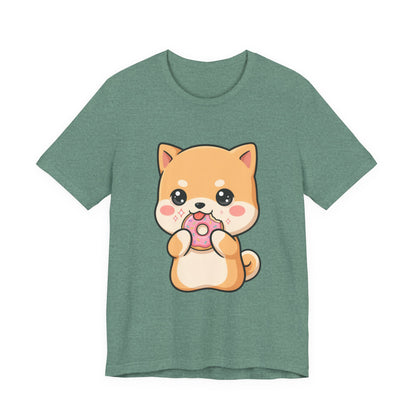 Kawaii Shiba Inu Donut Unisex Jersey Short Sleeve Tee