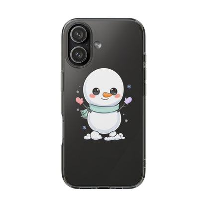 Kawaii Snowman Clear Impact-Resistant Case
