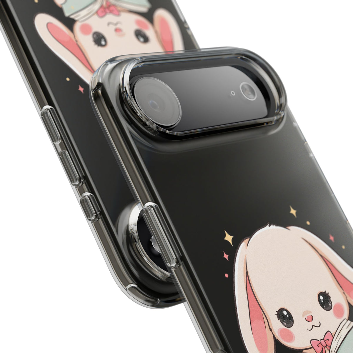 Kawaii Reading Bunny Clear Impact-Resistant Case