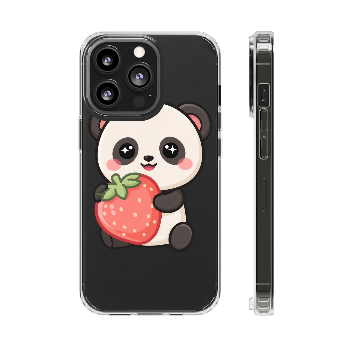 Kawaii Panda Phone Case, Sweet Strawberry Gift