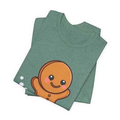 Gingerbread Man T-Shirt – Kawaii Holiday Sledding