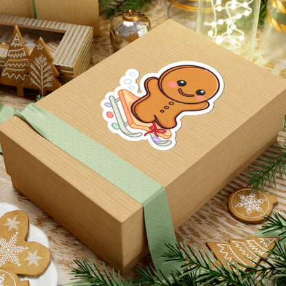 Gingerbread Man Kiss-Cut Sticker for Holiday Gifting