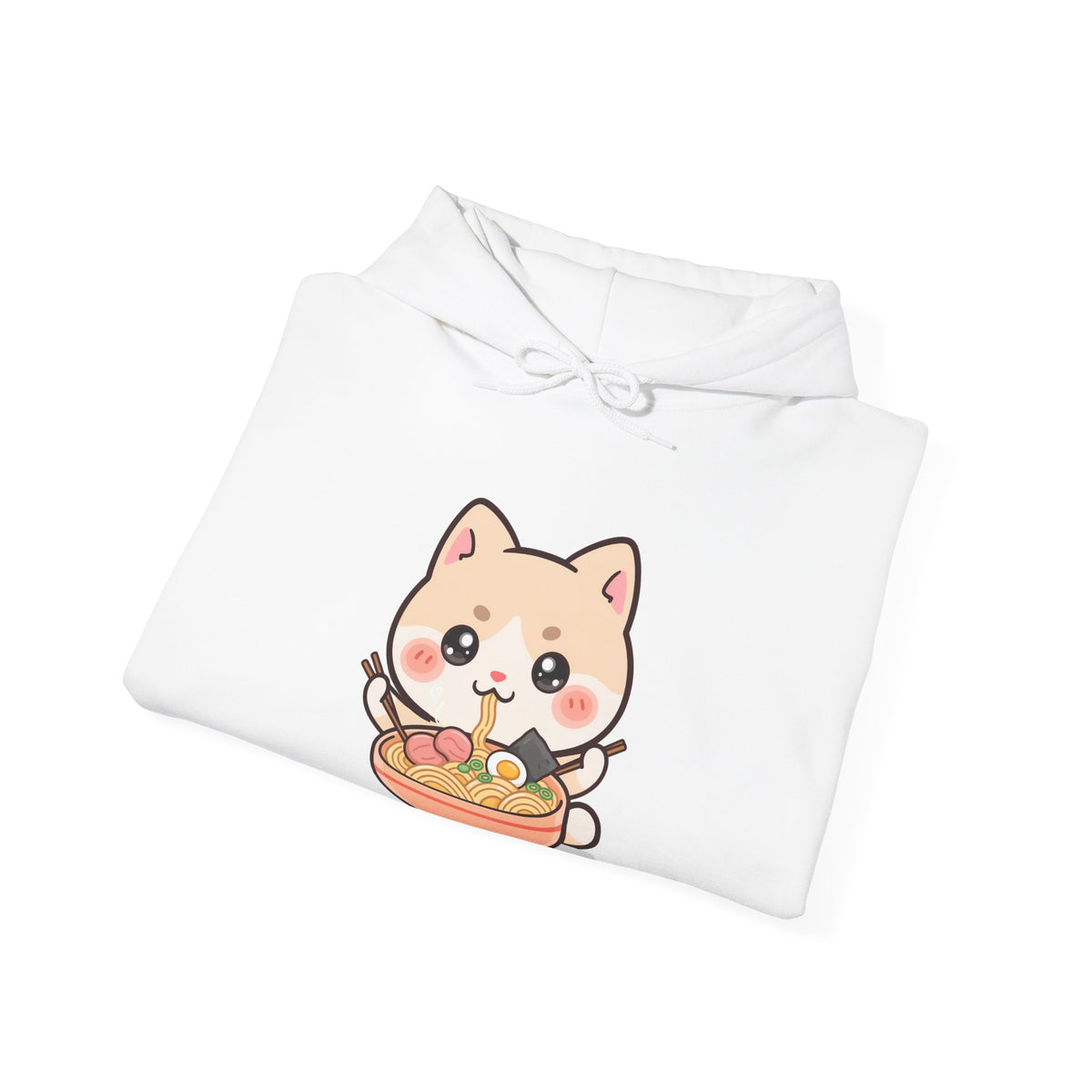 Kawaii Ramen Cat Hoodie, Cute Foodie Sweatshirt