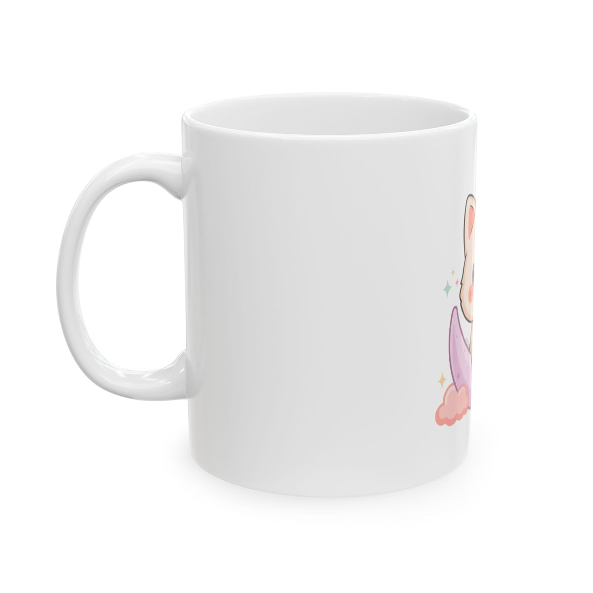 Kawaii Cat Mug, Cute Moon Cat Gift for Cat Lovers