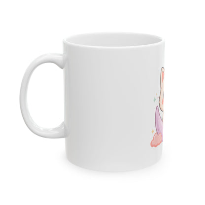 Kawaii Cat Mug, Cute Moon Cat Gift for Cat Lovers