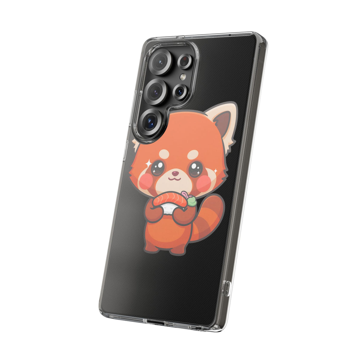 Red Panda Sushi Phone Case, Cute Kawaii Clear Case