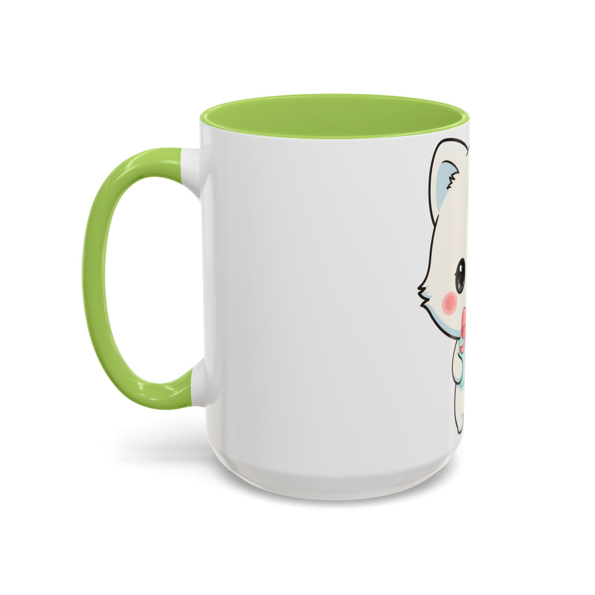 Kawaii Arctic Fox Gift Mug, Cute Holiday Accent Coffee Mug