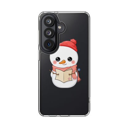 Kawaii Snowman Phone Case Reading to Santa