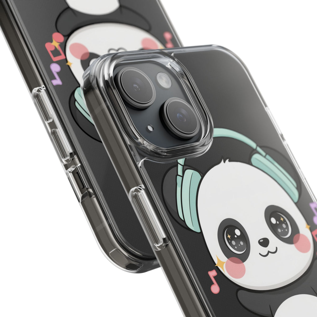Kawaii Panda Phone Case with Headphones