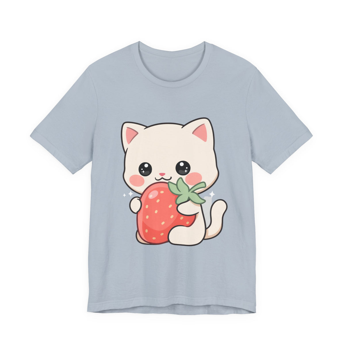 Kawaii Cat Strawberry T-Shirt, Cute Cat Lover Gift