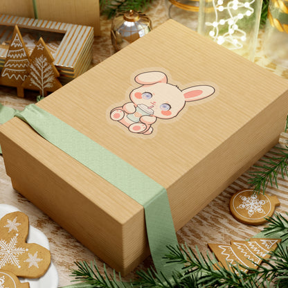 Kawaii Bunny Latte Sticker for Cozy Coffee Lovers