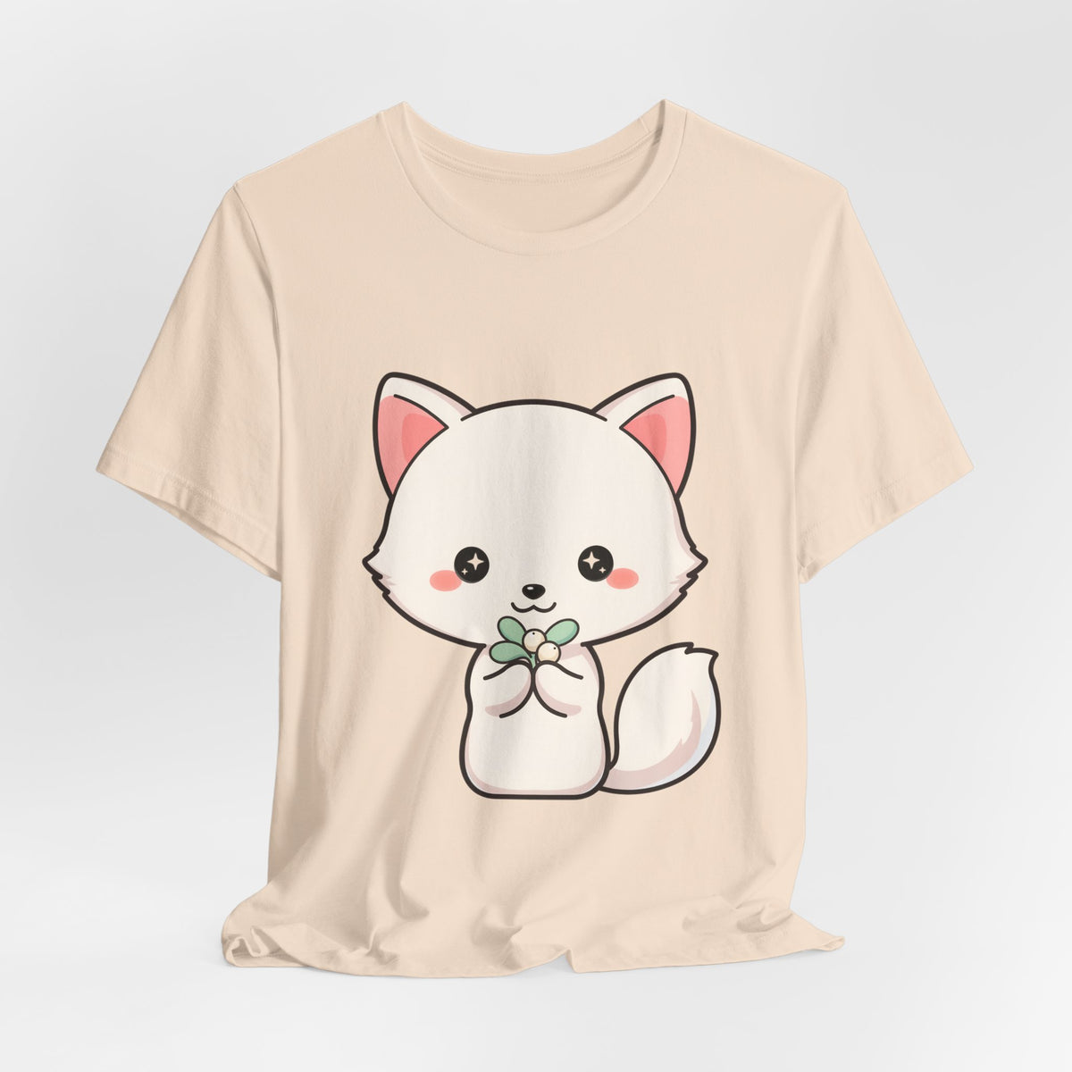 Christmas Fox T-Shirt, Cute Mistletoe Kawaii Tee
