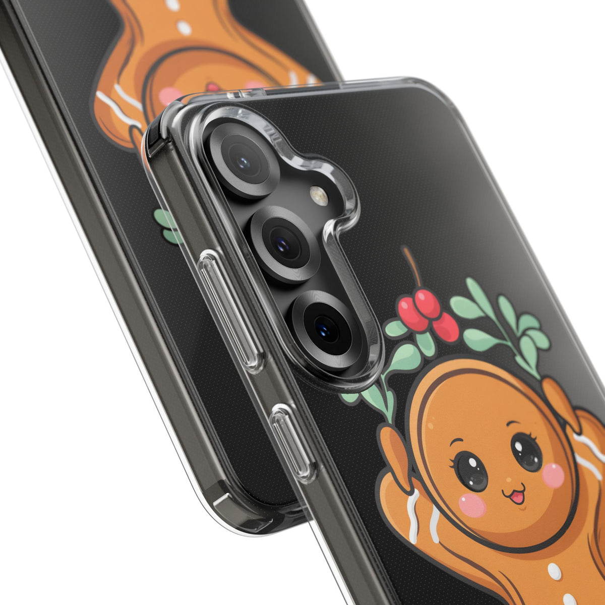 Kawaii Gingerbread Phone Case with Mistletoe Cheer