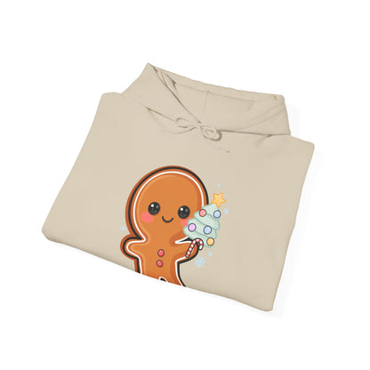 Gingerbread Christmas Hoodie, Kawaii Tree Decorating Sweatshirt