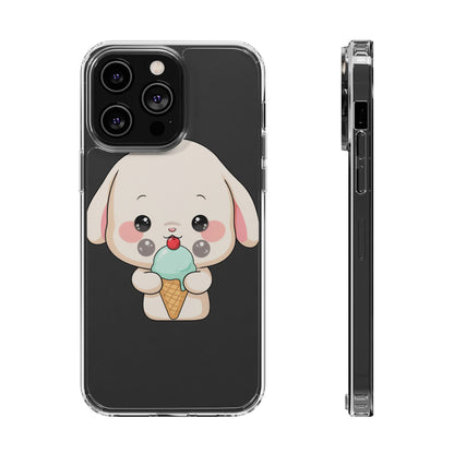 Kawaii Bunny Phone Case, Ice Cream Cutie Clear Case