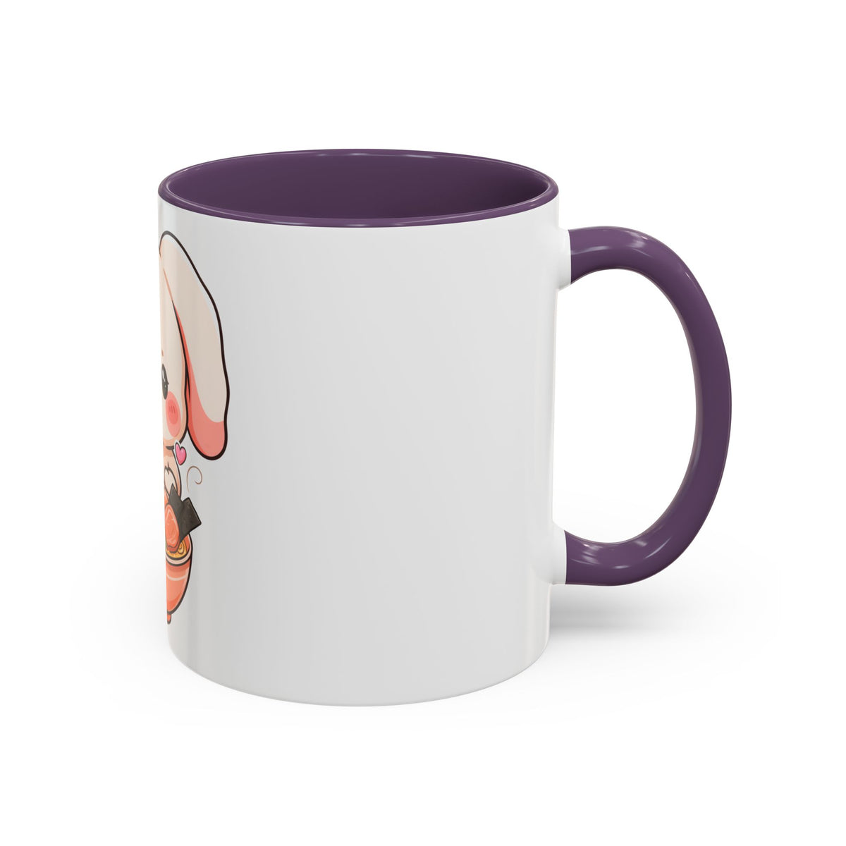 Kawaii Ramen Bunny Accent Coffee Mug, 11 oz or 15 oz