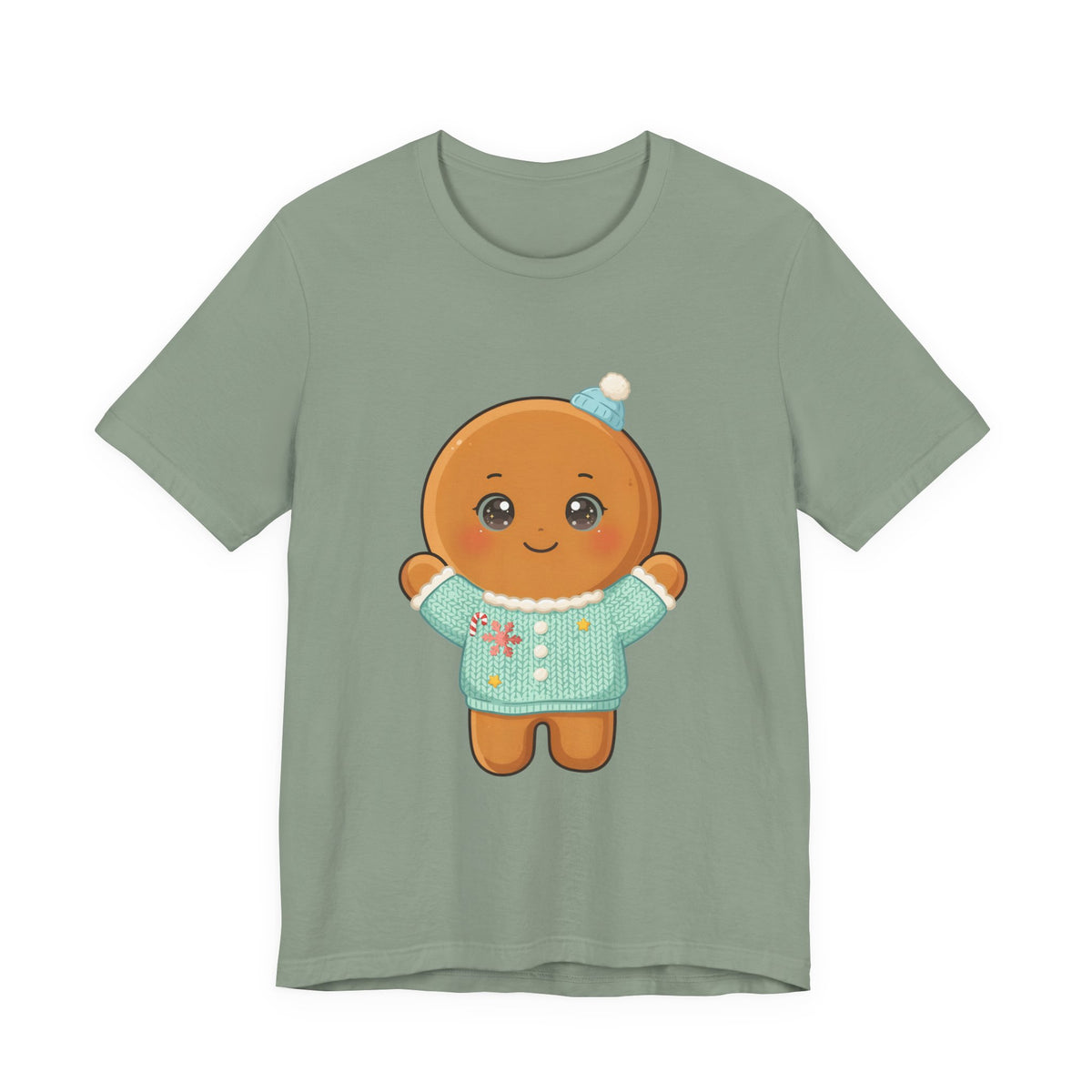 Kawaii Gingerbread Man Christmas Tee for Holiday Cheer