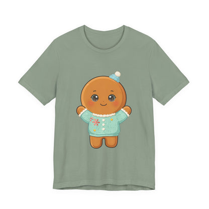 Kawaii Gingerbread Man Christmas Tee for Holiday Cheer