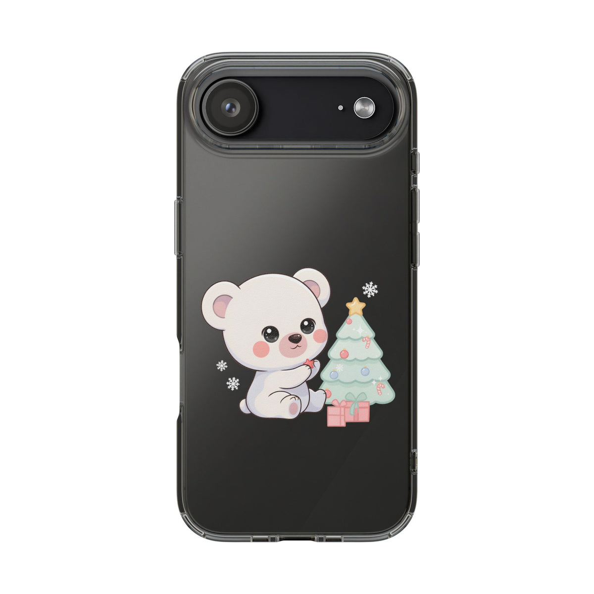 Christmas Polar Bear Phone Case, Kawaii Holiday Accessory