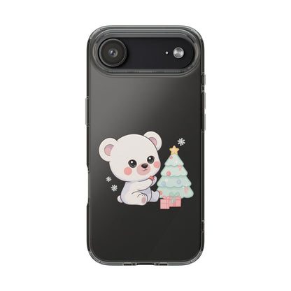 Christmas Polar Bear Phone Case, Kawaii Holiday Accessory