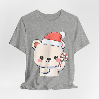 Kawaii Polar Bear Christmas Tee, Cute Holiday Gift