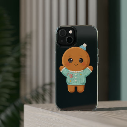 Kawaii Gingerbread Phone Case, Cute Christmas Sweater Cookie