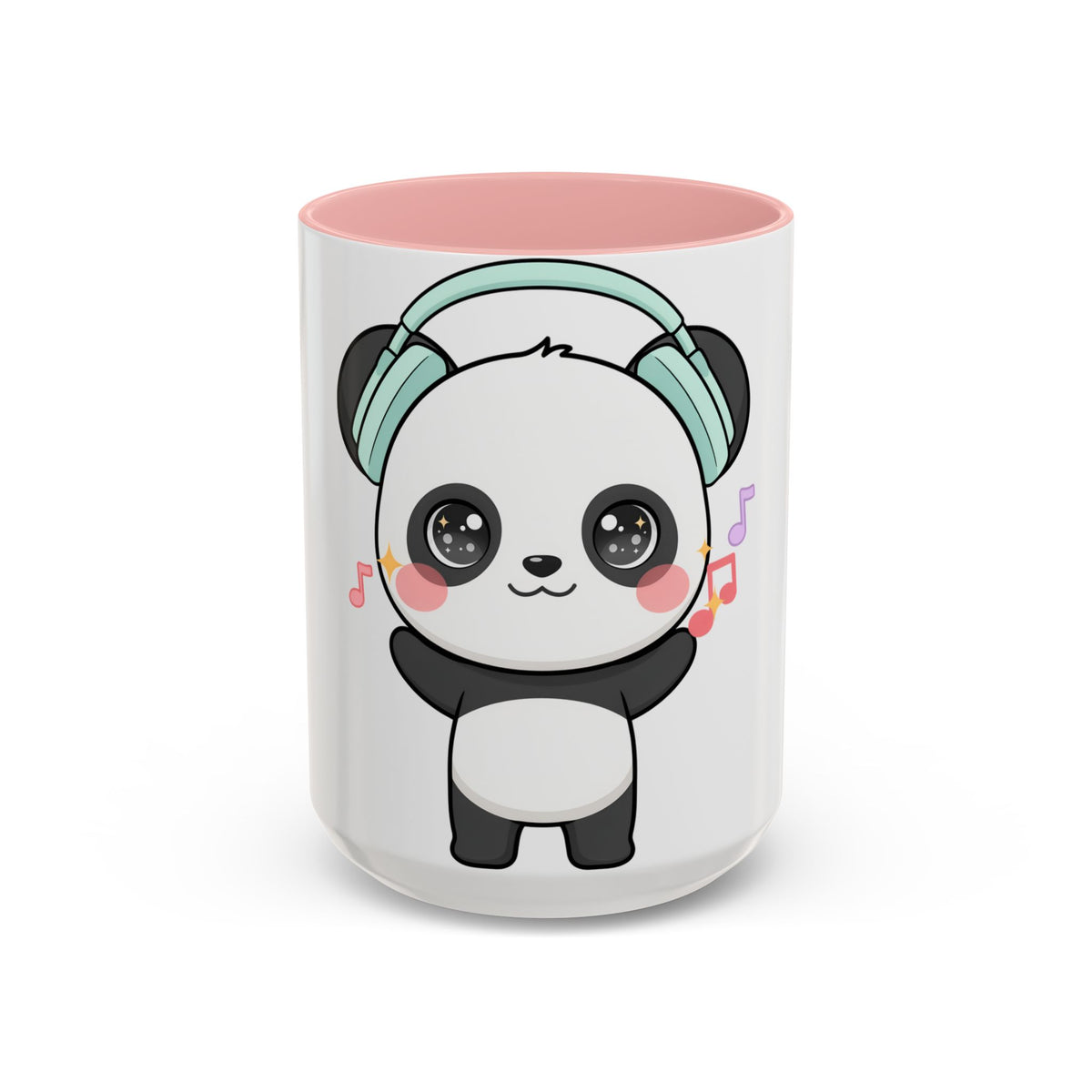 Kawaii Panda Music Mug, Colorful Accent Coffee Mug