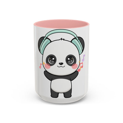 Kawaii Panda Music Mug, Colorful Accent Coffee Mug