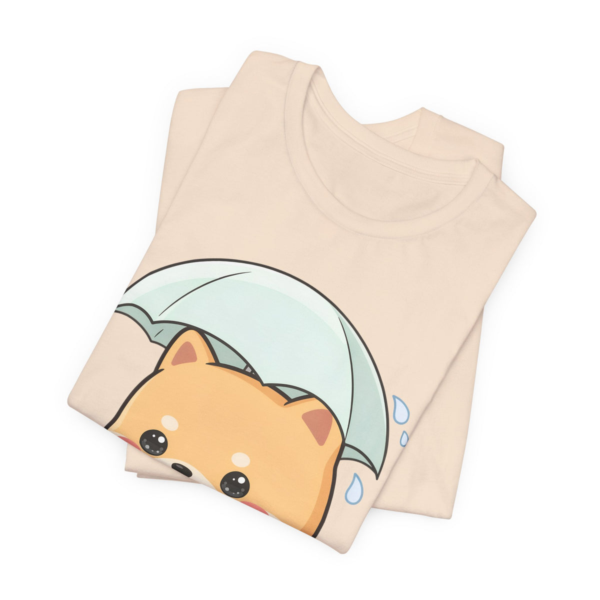 Kawaii Shiba Inu Umbrella T-Shirt for Rainy Day Fans