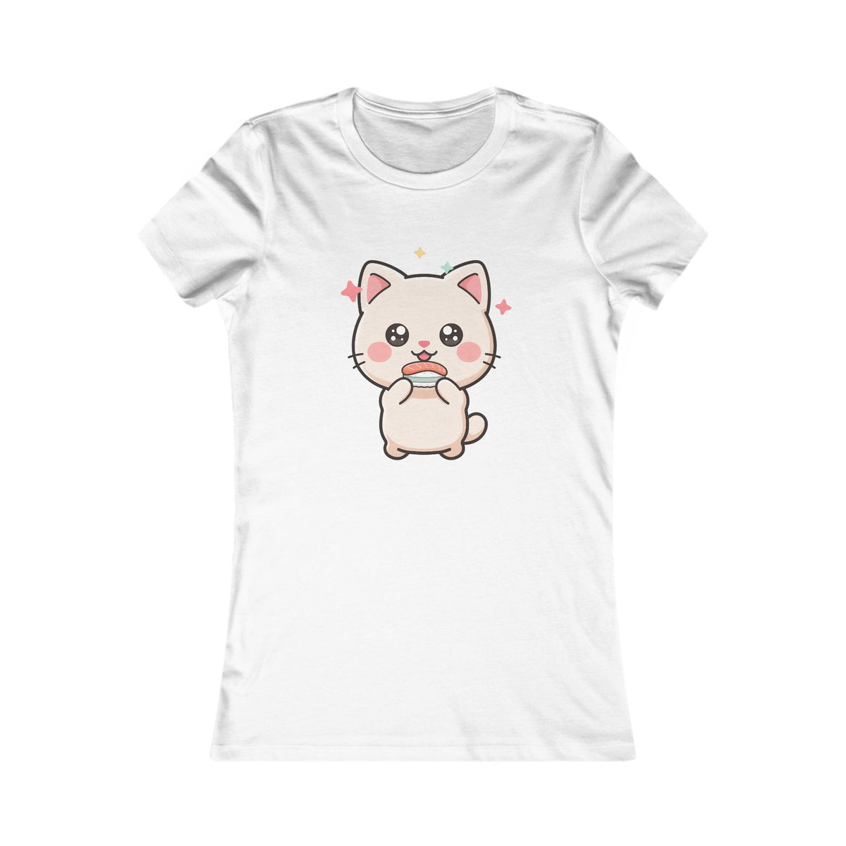 Kawaii Cat Sushi Women's Tee for Cute Casual Outfits