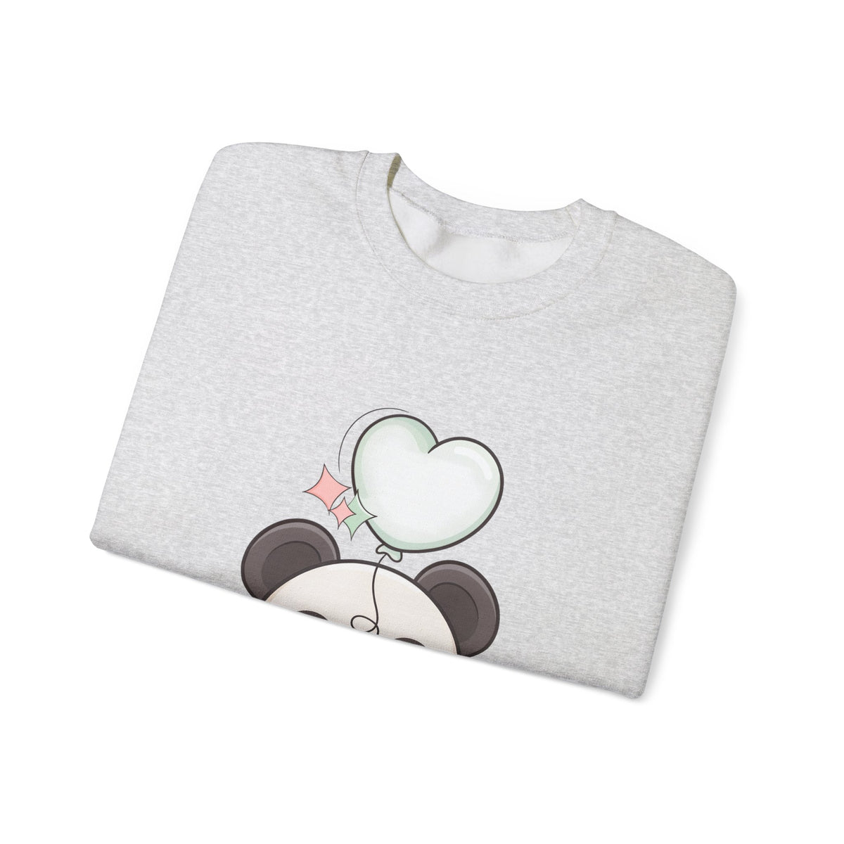 Kawaii Panda Sweatshirt with Heart Balloon