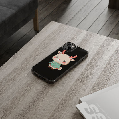 Kawaii Reindeer Clear Impact-Resistant Phone Case