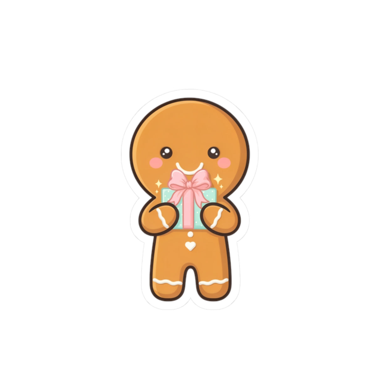 Gingerbread Gift Sticker for Holiday Journals and Laptops