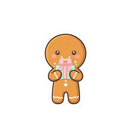 Gingerbread Gift Sticker for Holiday Journals and Laptops