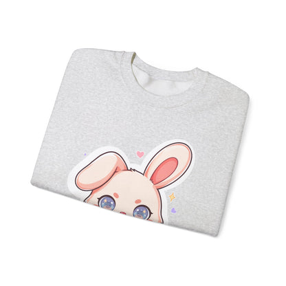 Kawaii Bunny Bubble Tea Sweatshirt, Cute Chibi Crewneck