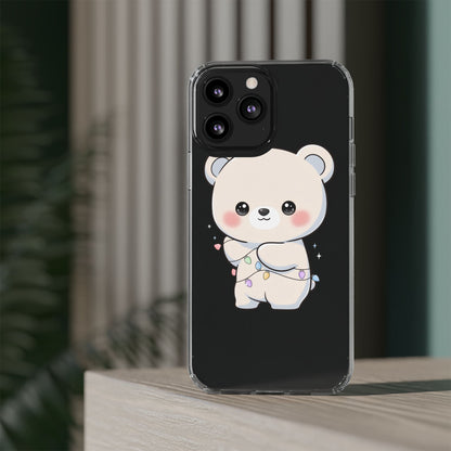 Kawaii Polar Bear Phone Case with Fairy Lights