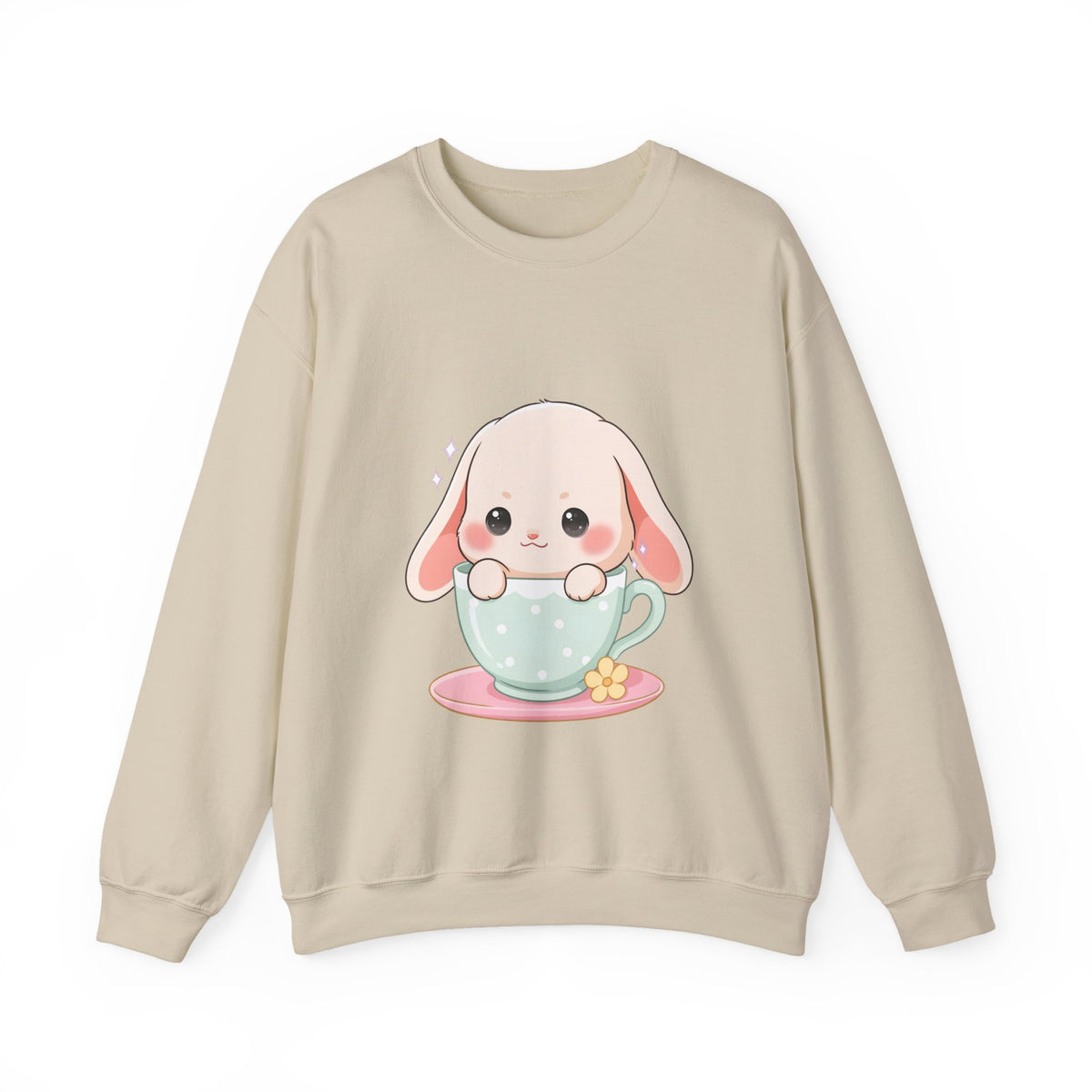 Kawaii Bunny Sweatshirt, Cute Chibi Tea Cup Rabbit