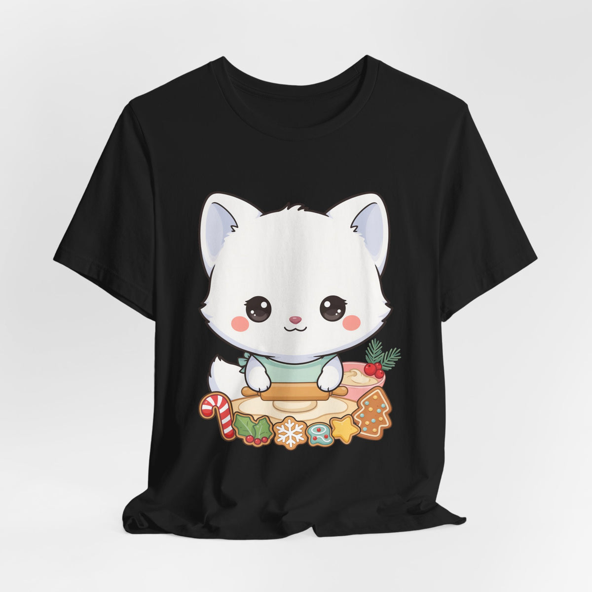 Kawaii Arctic Fox Christmas Baking T-Shirt