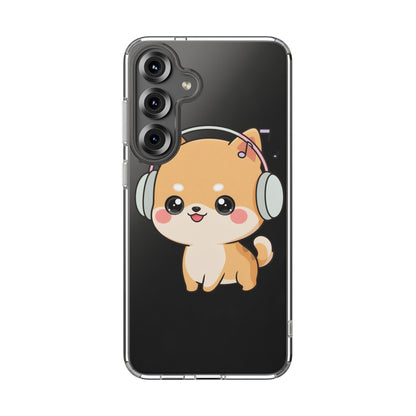 Kawaii Shiba Inu Phone Case – Music Lover Clear Case