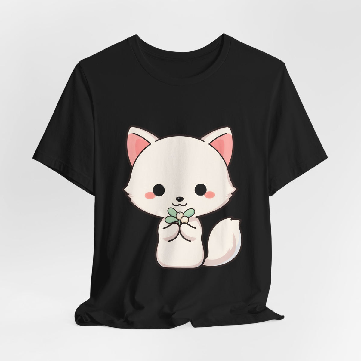 Christmas Fox T-Shirt, Cute Mistletoe Kawaii Tee