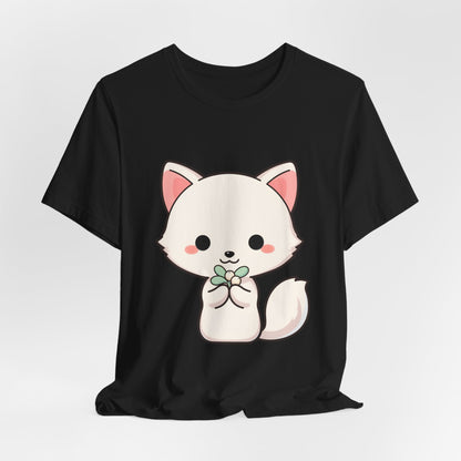 Christmas Fox T-Shirt, Cute Mistletoe Kawaii Tee