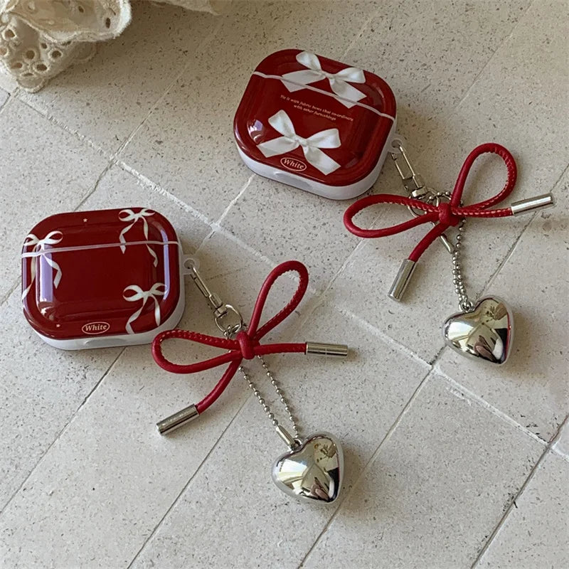 Kawaii bow AirPods 4 case showing precise charging port cutout