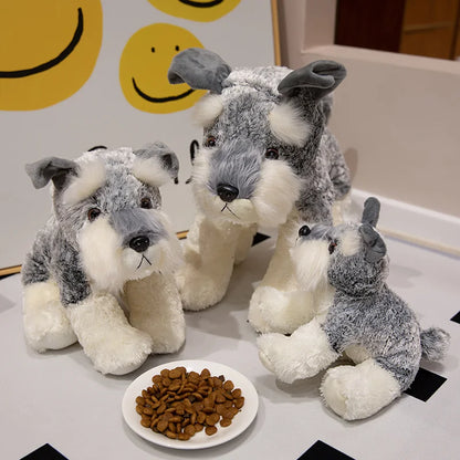 Kawaii Schnauzer stuffed animal 22cm size comparison on white background