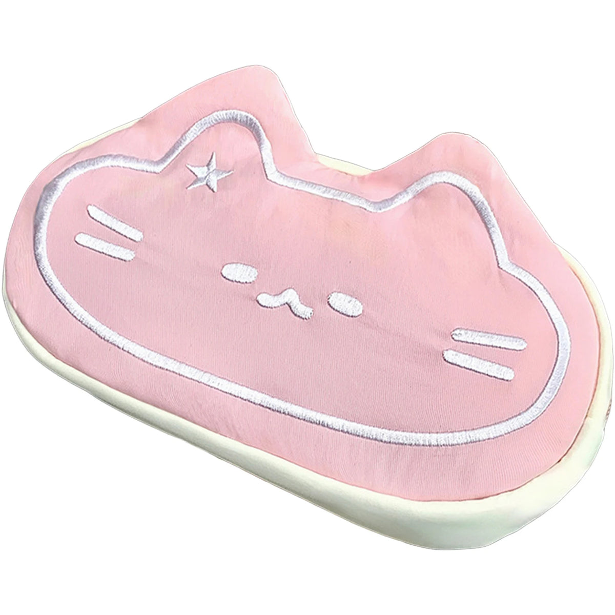 Fluffy kawaii cat pen case packed with pens and markers zipper fully closed