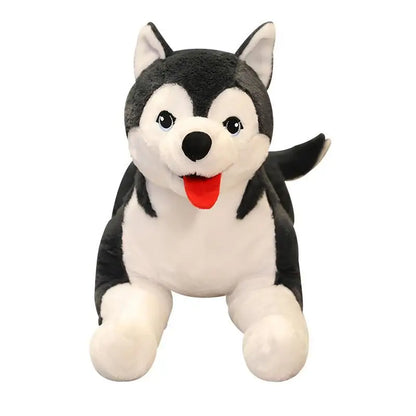 65cm kawaii husky stuffed animal held by person showing scale comparison