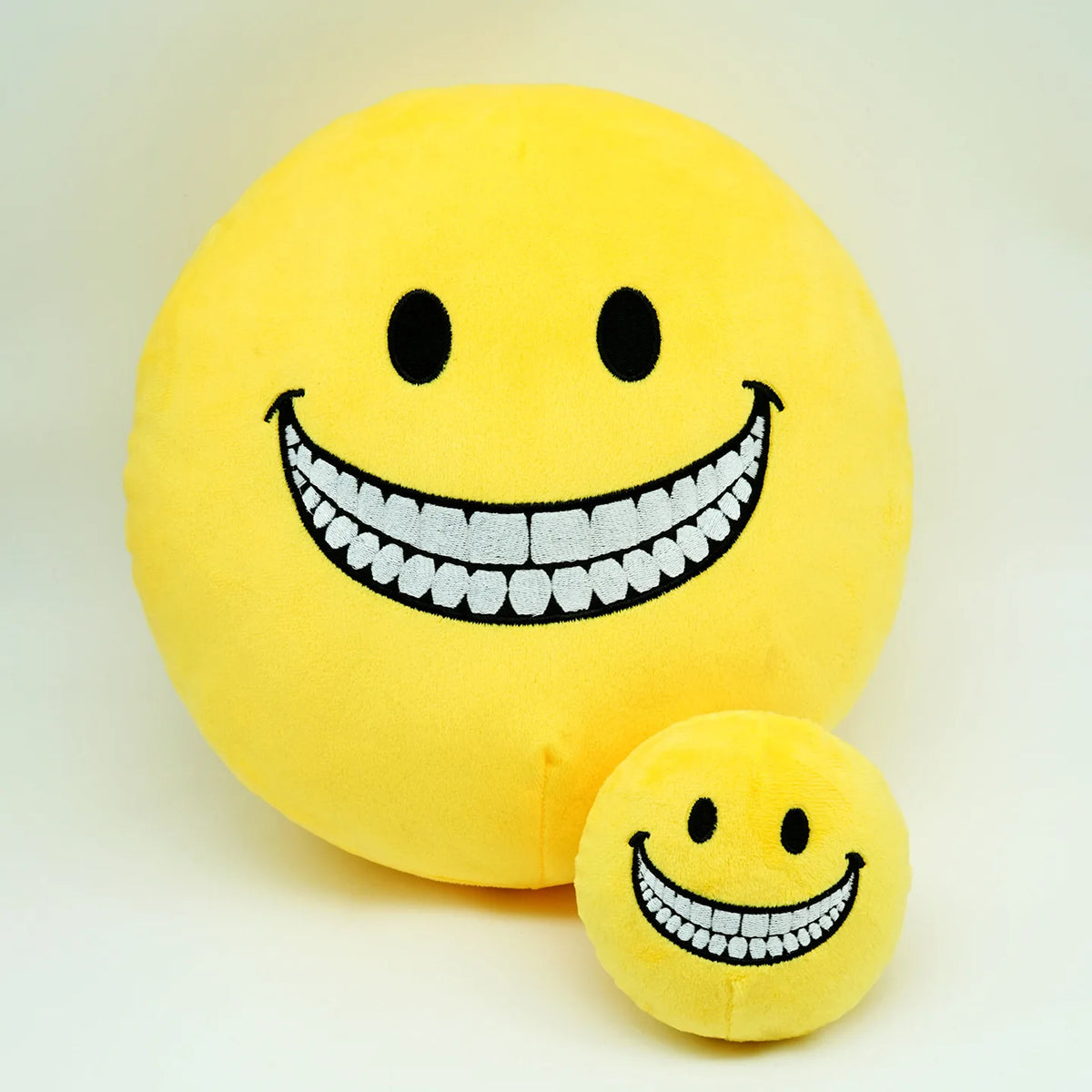 Kawaii round plush ball close-up showing short-pile plush fabric texture
