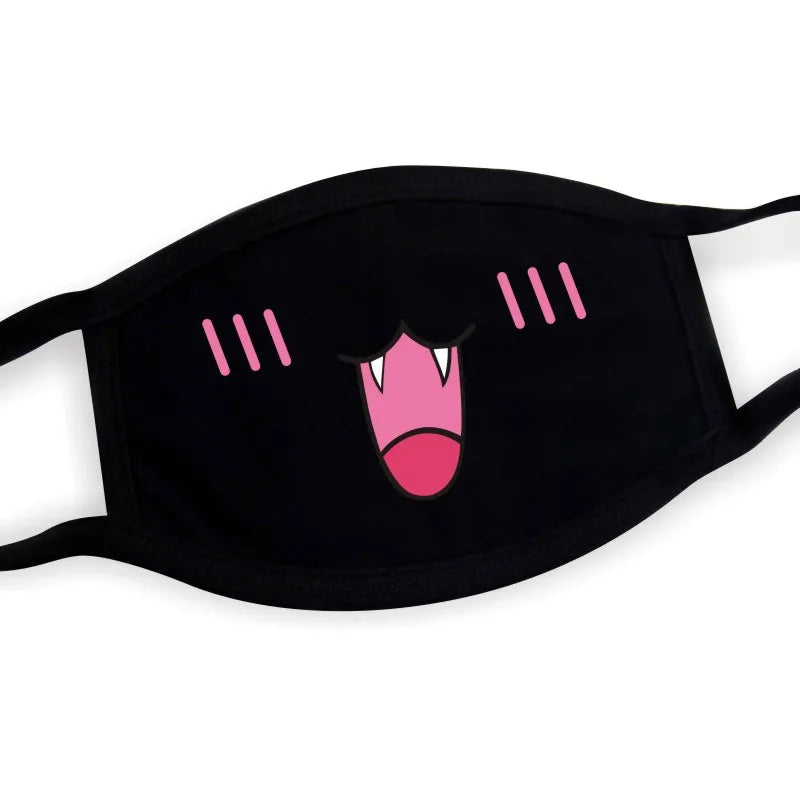 Vampire tongue fang face mask black double-layer kawaii Harajuku unisex